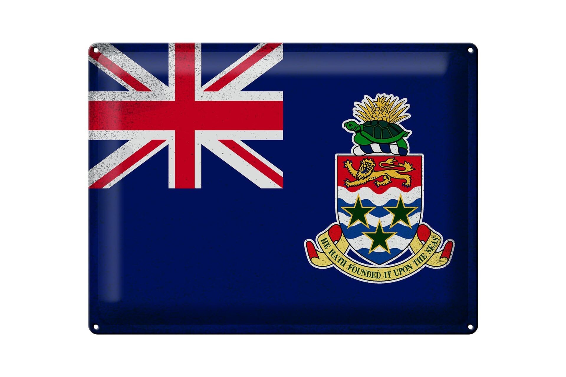 Blechschild Flagge Cayman Islands 40x30cm Flag Vintage