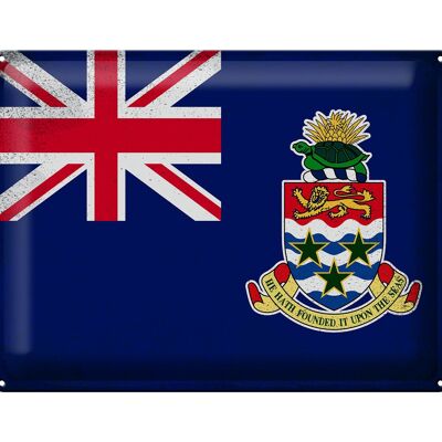 Cartel de chapa Bandera de las Islas Caimán 40x30cm Bandera Vintage