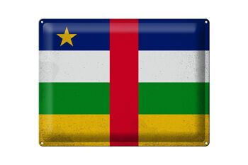 Signe en étain drapeau République centrafricaine 40x30cm VI 1