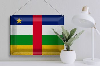 Signe en étain drapeau République centrafricaine 40x30cm VI 3