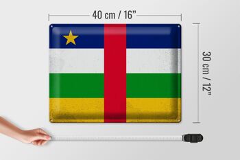 Signe en étain drapeau République centrafricaine 40x30cm VI 4