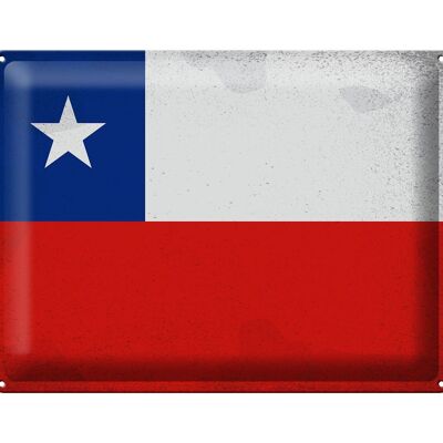 Blechschild Flagge Chile 40x30cm Flag of Chile Vintage