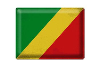 Signe en étain drapeau Congo 40x30cm drapeau du Congo Vintage 1