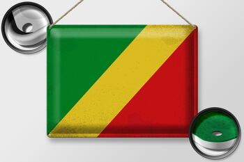 Signe en étain drapeau Congo 40x30cm drapeau du Congo Vintage 2