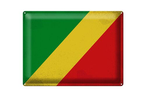 Blechschild Flagge Kongo 40x30cm Flag of the Congo Vintage