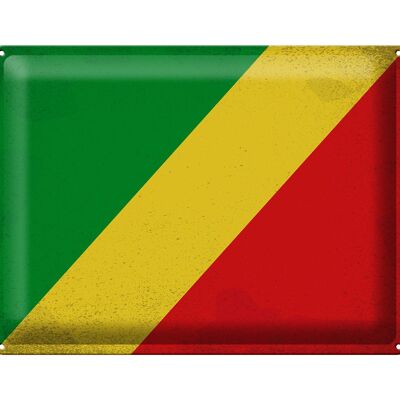 Cartel de chapa Bandera del Congo 40x30cm Bandera del Congo Vintage