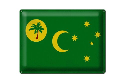 Blechschild Flagge Kokosinseln 40x30cm Cocos Island Vintage