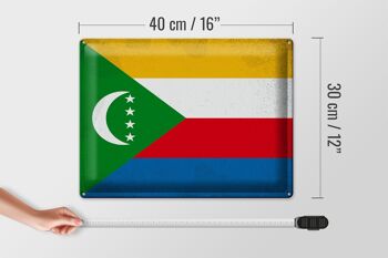 Signe en étain drapeau Comores 40x30cm drapeau Comores Vintage 4