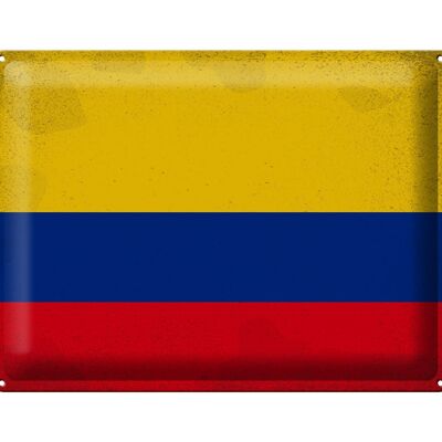 Targa in metallo Bandiera Colombia 40x30 cm Bandiera Colombia Vintage