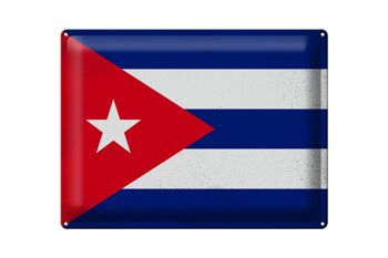 Signe en étain drapeau de Cuba 40x30cm drapeau de Cuba Vintage 1