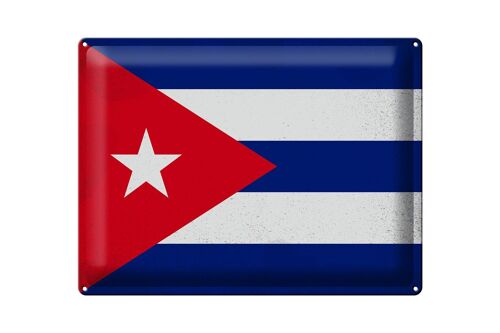 Blechschild Flagge Kuba 40x30cm Flag of Cuba Vintage
