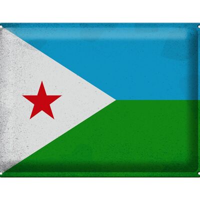 Blechschild Flagge Dschibuti 40x30cm Flag Djibouti Vintage