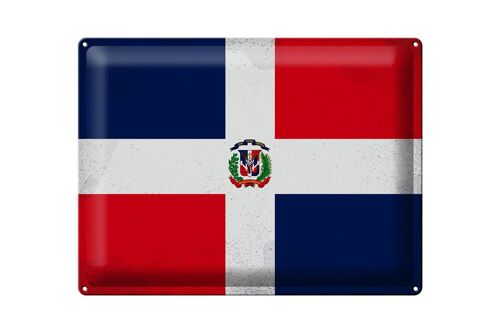 Blechschild Flagge Dominikanische Republik 40x30cm Vintage