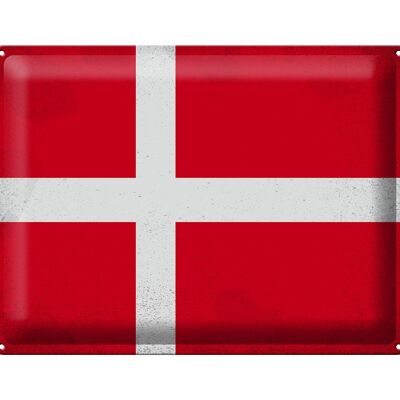 Blechschild Flagge Dänemark 40x30cm Flag of Denmark Vintage
