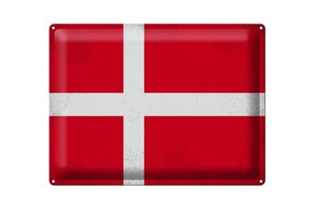 Signe en étain drapeau danemark 40x30cm drapeau du danemark Vintage 1