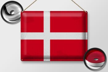 Signe en étain drapeau danemark 40x30cm drapeau du danemark Vintage 2