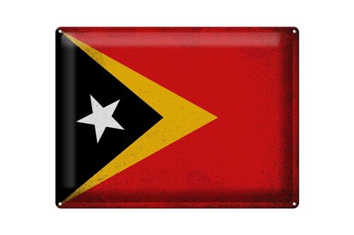 Blechschild Flagge Osttimor 40x30cm Flag East Timor Vintage