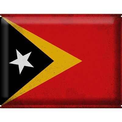 Blechschild Flagge Osttimor 40x30cm Flag East Timor Vintage