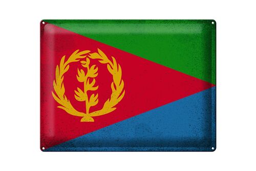 Blechschild Flagge Eritrea 40x30cm Flag of Eritrea Vintage