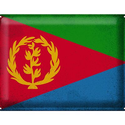 Blechschild Flagge Eritrea 40x30cm Flag of Eritrea Vintage