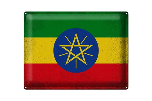 Blechschild Flagge Äthiopien 40x30cm Flag Ethiopia Vintage