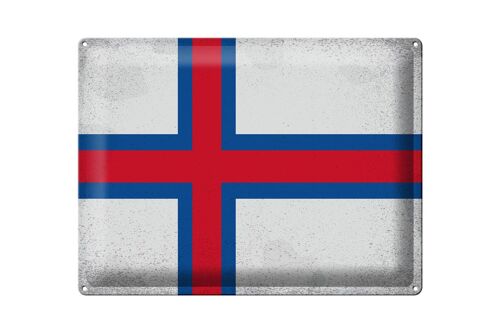 Blechschild Flagge Färöer 40x30cm Flag Faroe Islands Vintage