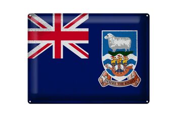 Drapeau en étain des îles Falkland, 40x30cm, drapeau Vintage 1
