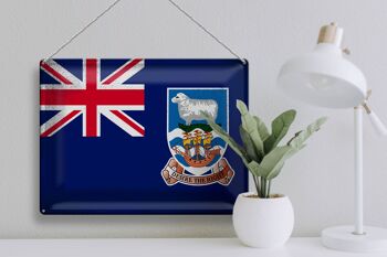 Drapeau en étain des îles Falkland, 40x30cm, drapeau Vintage 3