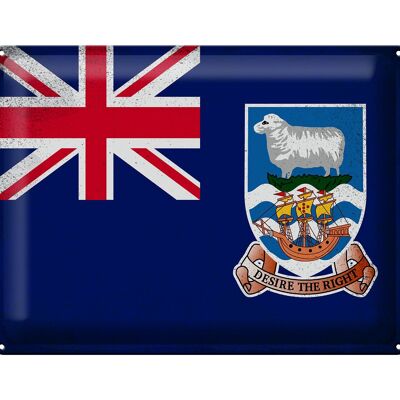 Drapeau en étain des îles Falkland, 40x30cm, drapeau Vintage
