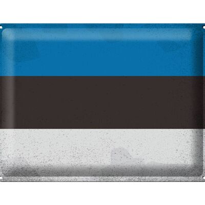 Cartel de chapa Bandera de Estonia 40x30cm Bandera de Estonia Vintage