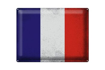 Signe en étain drapeau France 40x30cm drapeau France Vintage 1