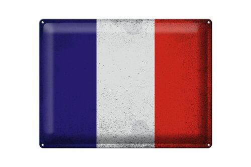 Blechschild Flagge Frankreich 40x30cm Flag France Vintage