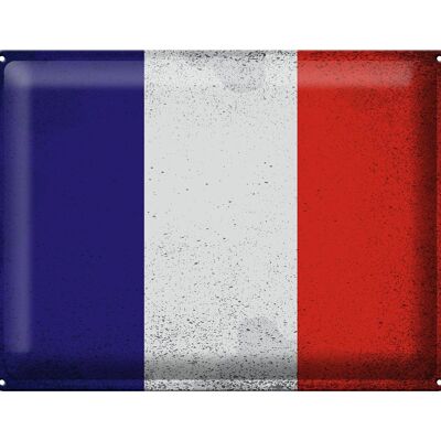 Cartel de chapa Bandera de Francia 40x30cm Bandera de Francia Vintage