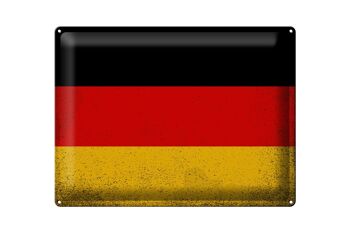 Signe en étain drapeau Allemagne 40x30cm drapeau Allemagne Vintage 1