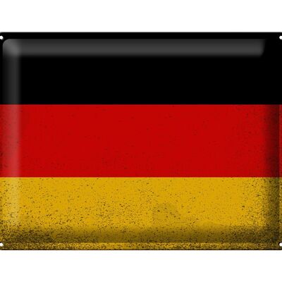 Signe en étain drapeau Allemagne 40x30cm drapeau Allemagne Vintage