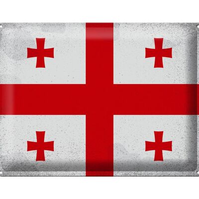 Metal sign flag Georgia 40x30cm Flag of Georgia Vintage