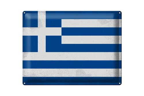 Blechschild Flagge Griechenland 40x30cm Flag Greece Vintage
