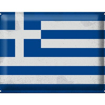 Blechschild Flagge Griechenland 40x30cm Flag Greece Vintage