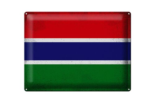 Blechschild Flagge Gambia 40x30cm Flag of Gambia Vintage