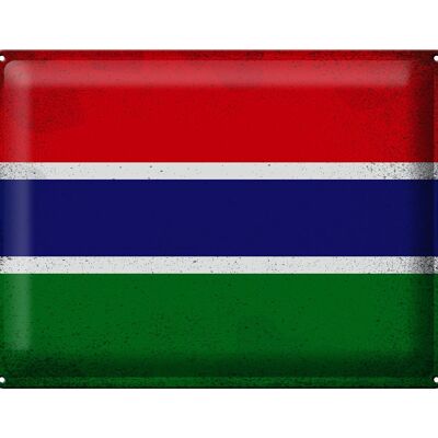 Targa in metallo Bandiera Gambia 40x30 cm Bandiera della Gambia Vintage