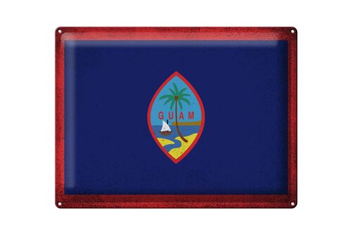 Blechschild Flagge Guam 40x30cm Flag of Guam Vintage