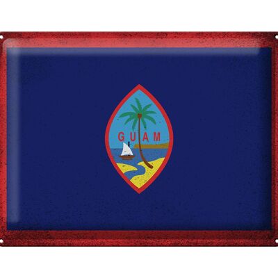 Cartel de chapa Bandera de Guam 40x30cm Bandera de Guam Vintage