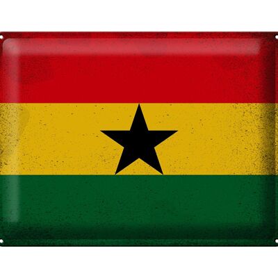 Targa in metallo Bandiera Ghana 40x30 cm Bandiera del Ghana Vintage
