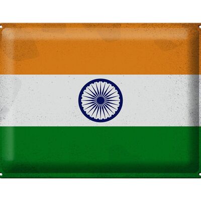 Cartel de chapa Bandera de la India 40x30cm Bandera de la India Vintage