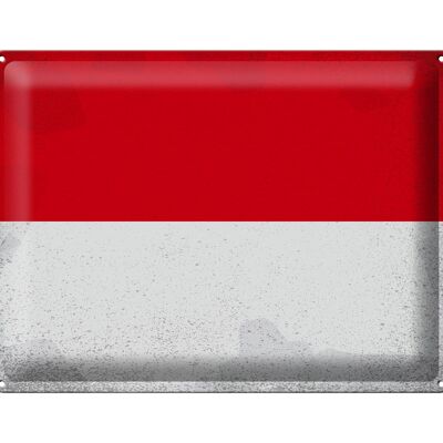 Cartel de chapa Bandera de Indonesia 40x30cm Indonesia Vintage