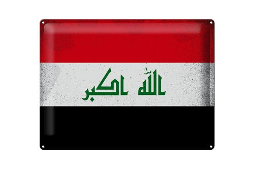 Blechschild Flagge Irak 40x30cm Flag of Iraq Vintage