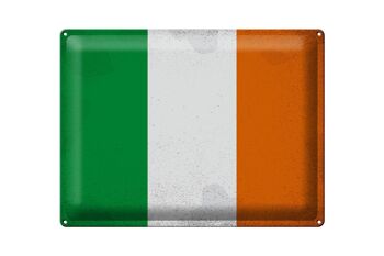 Signe en étain drapeau Irlande 40x30cm drapeau de l'irlande Vintage 1