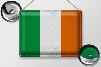 Signe en étain drapeau Irlande 40x30cm drapeau de l'irlande Vintage 2