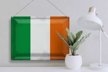 Signe en étain drapeau Irlande 40x30cm drapeau de l'irlande Vintage 3