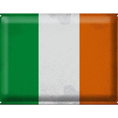 Signe en étain drapeau Irlande 40x30cm drapeau de l'irlande Vintage